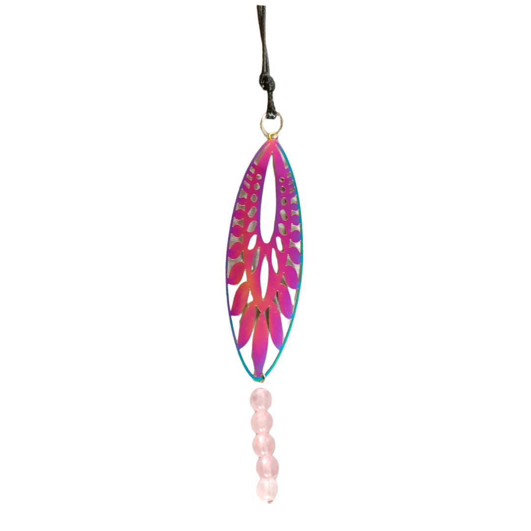 Bijou de rétroviseur - Quartz rose
