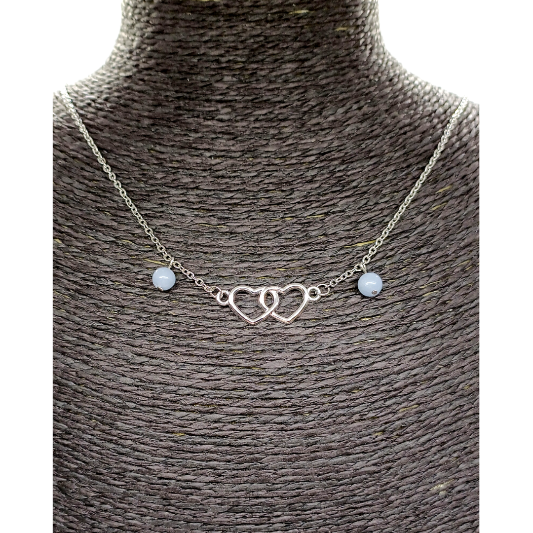 Collier - Coeurs liés et Angélite