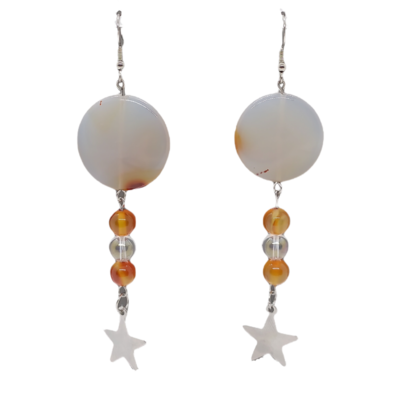 Boucles d&#39;oreille Cornaline fantaisie et Angel aura