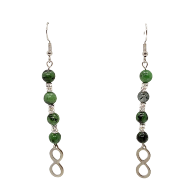 Boucles d&#39;oreille - Rubis zoïsite et Lemniscate