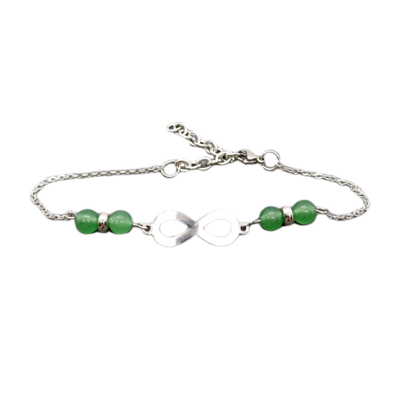 Bracelet de cheville - Aventurine verte et Lemniscate