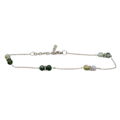 Bracelet de cheville - Perles d'Agate mousse