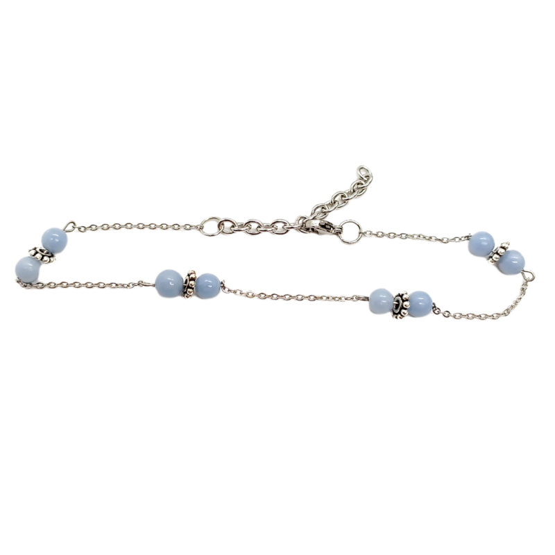 Bracelet de cheville - Perles d&#39;Angélite
