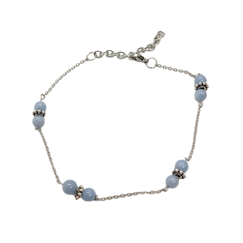 Bracelet de cheville - Perles d'Angélite