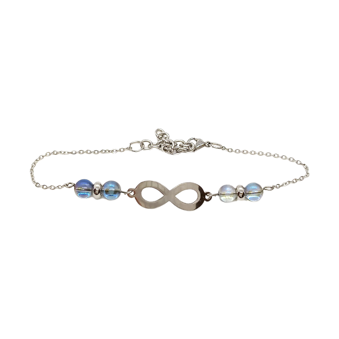 Bracelet de cheville - Aqua Aura et Lemniscate