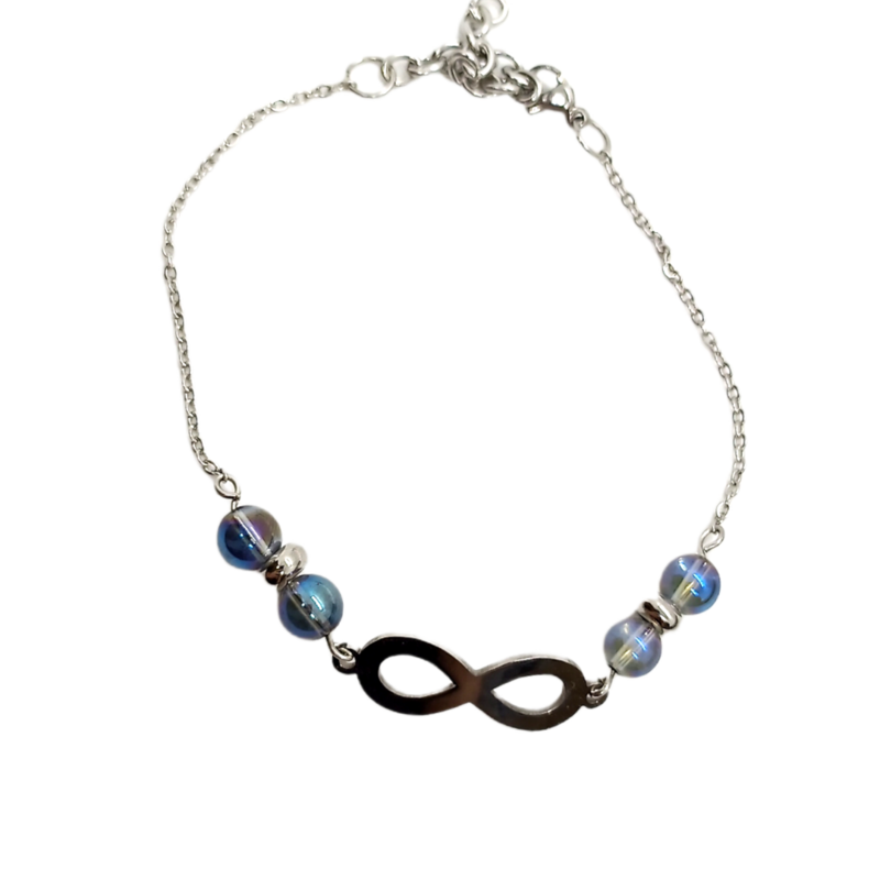 Bracelet de cheville - Aqua Aura et Lemniscate
