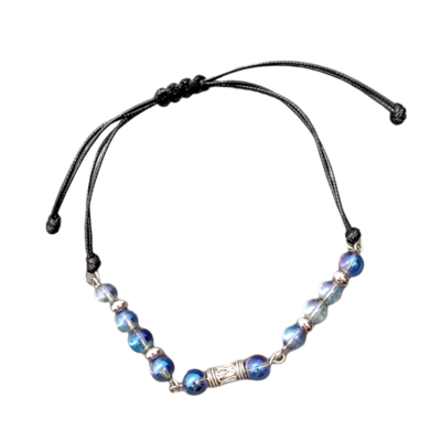 Bracelet de cheville macramé - Aqua aura