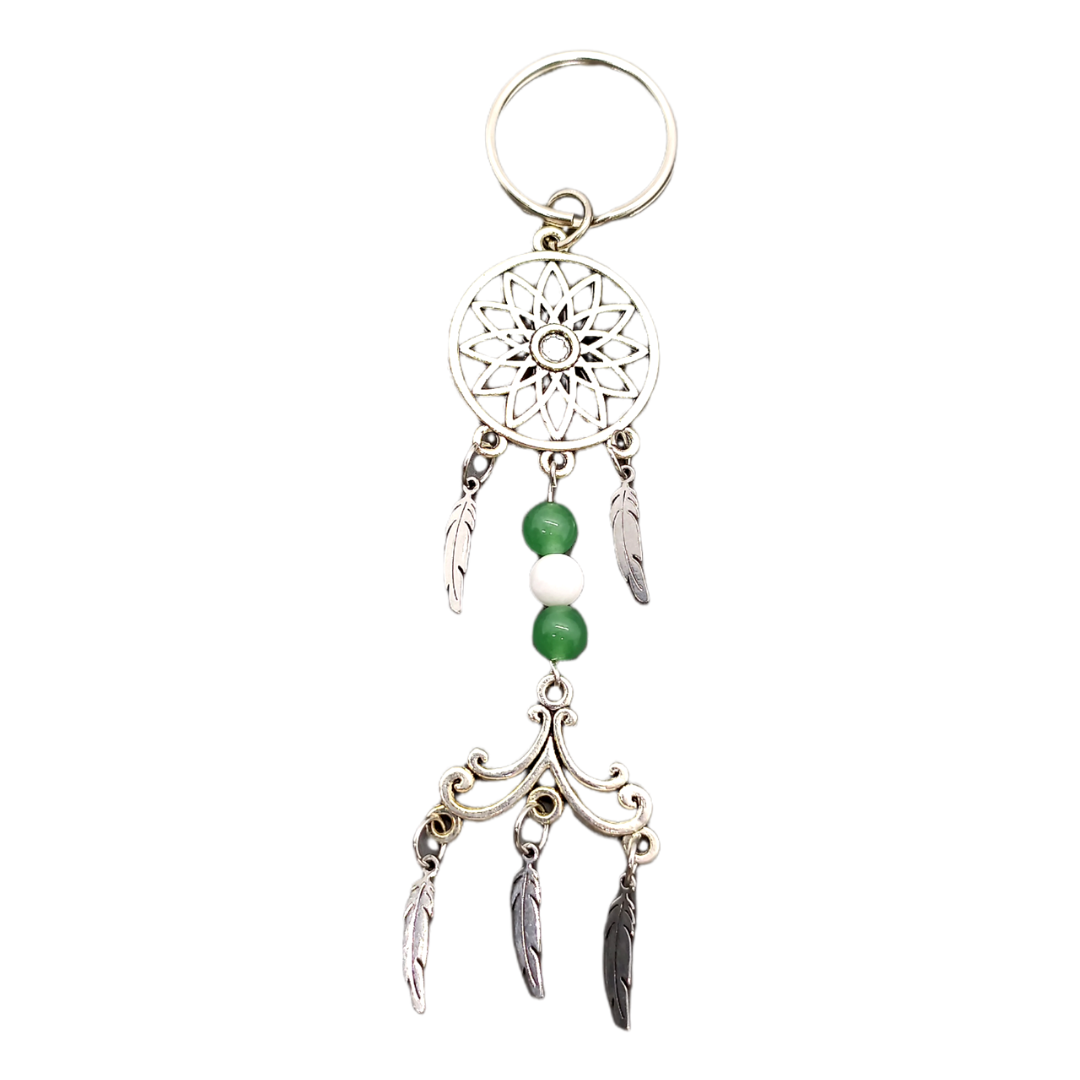 Porte-clés Attrape-rêves - Sélénite et Aventurine