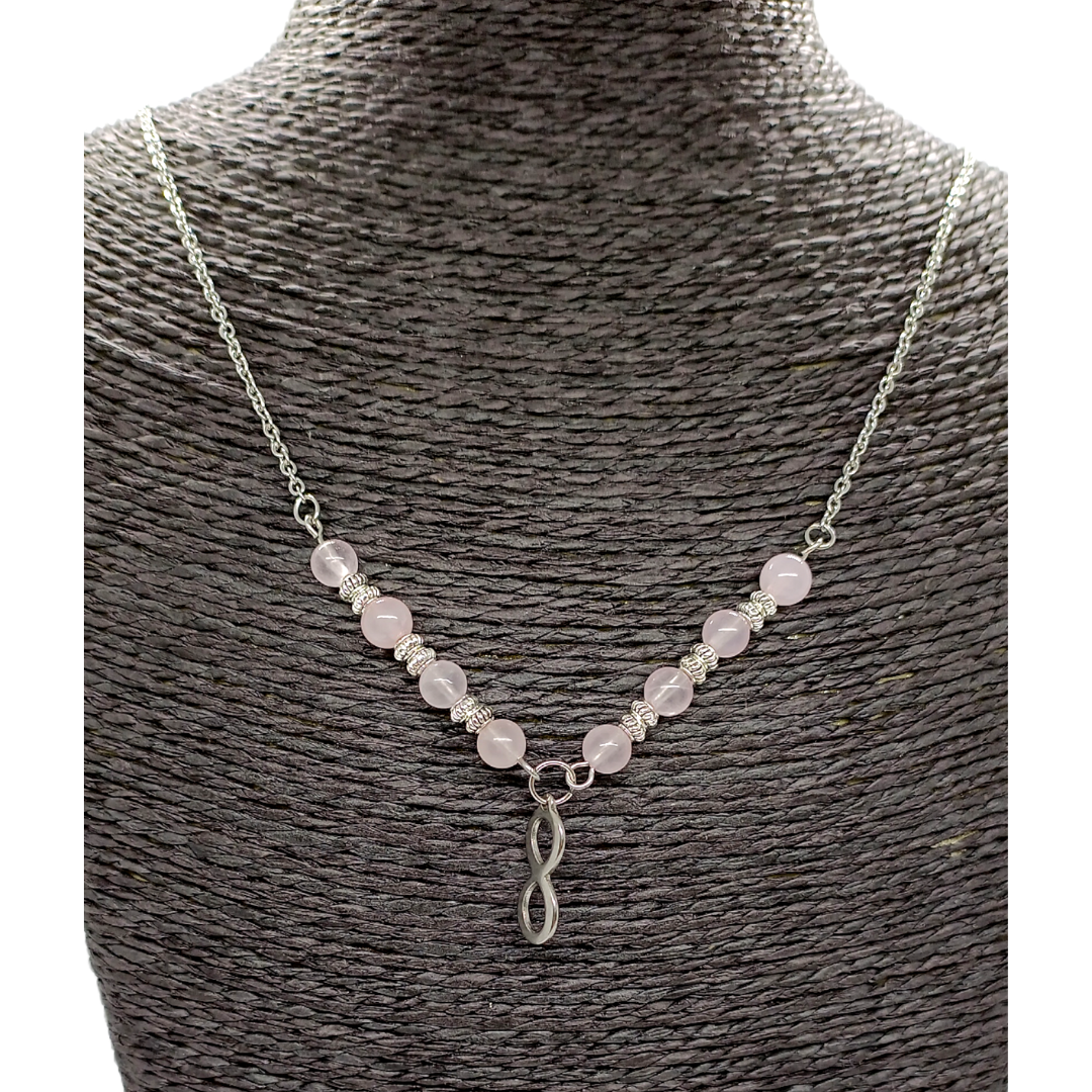 Collier - Lemniscate et Quartz rose