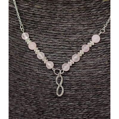 Collier - Lemniscate et Quartz rose