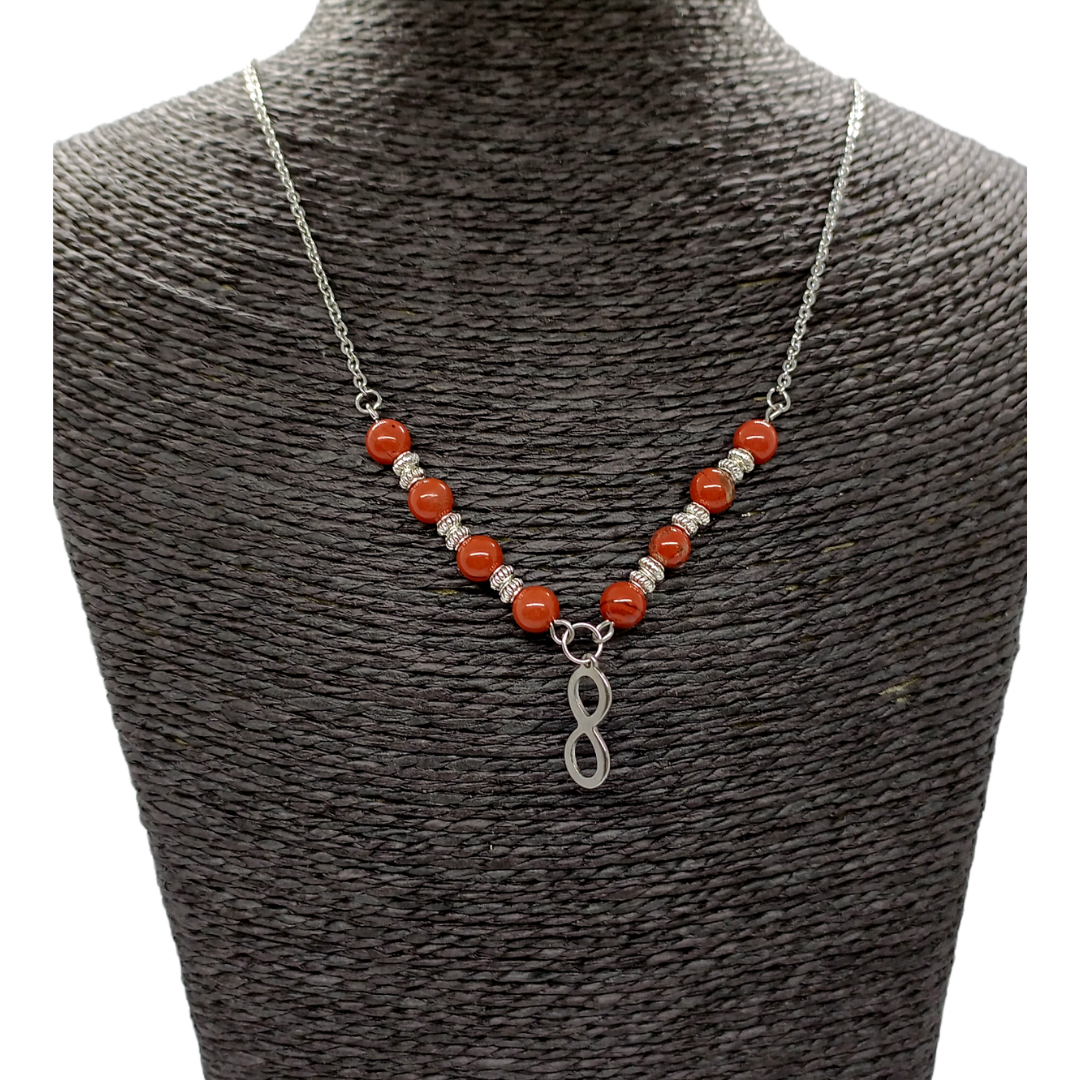 Collier - Lemniscate et Jaspe rouge