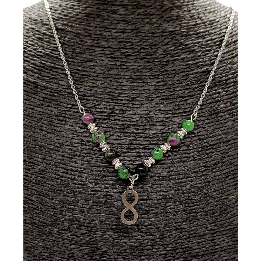 Collier - Lemniscate et Rubis zoïsite