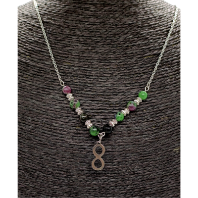 Collier - Lemniscate et Rubis zoïsite