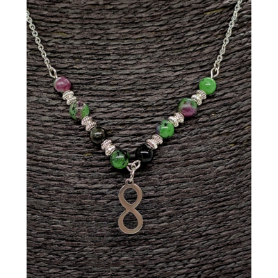Collier - Lemniscate et Rubis zoïsite