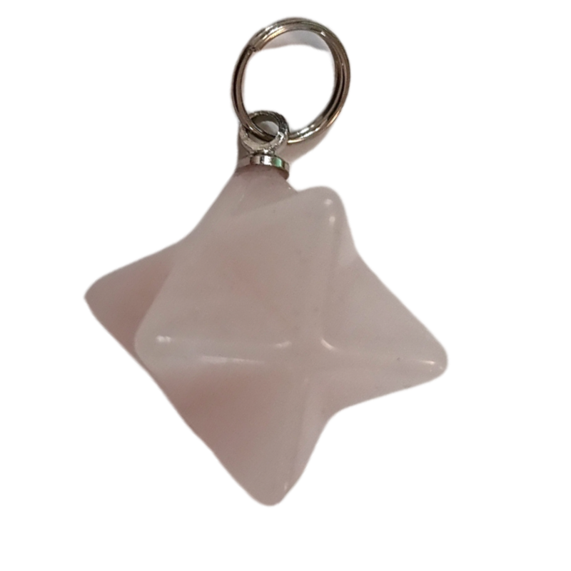 Pendentif Merkabah - Quartz Rose