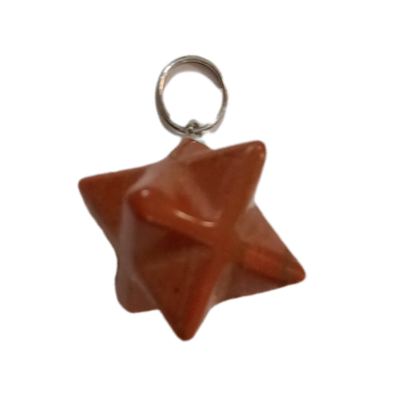 Pendentif Merkabah - Jaspe rouge
