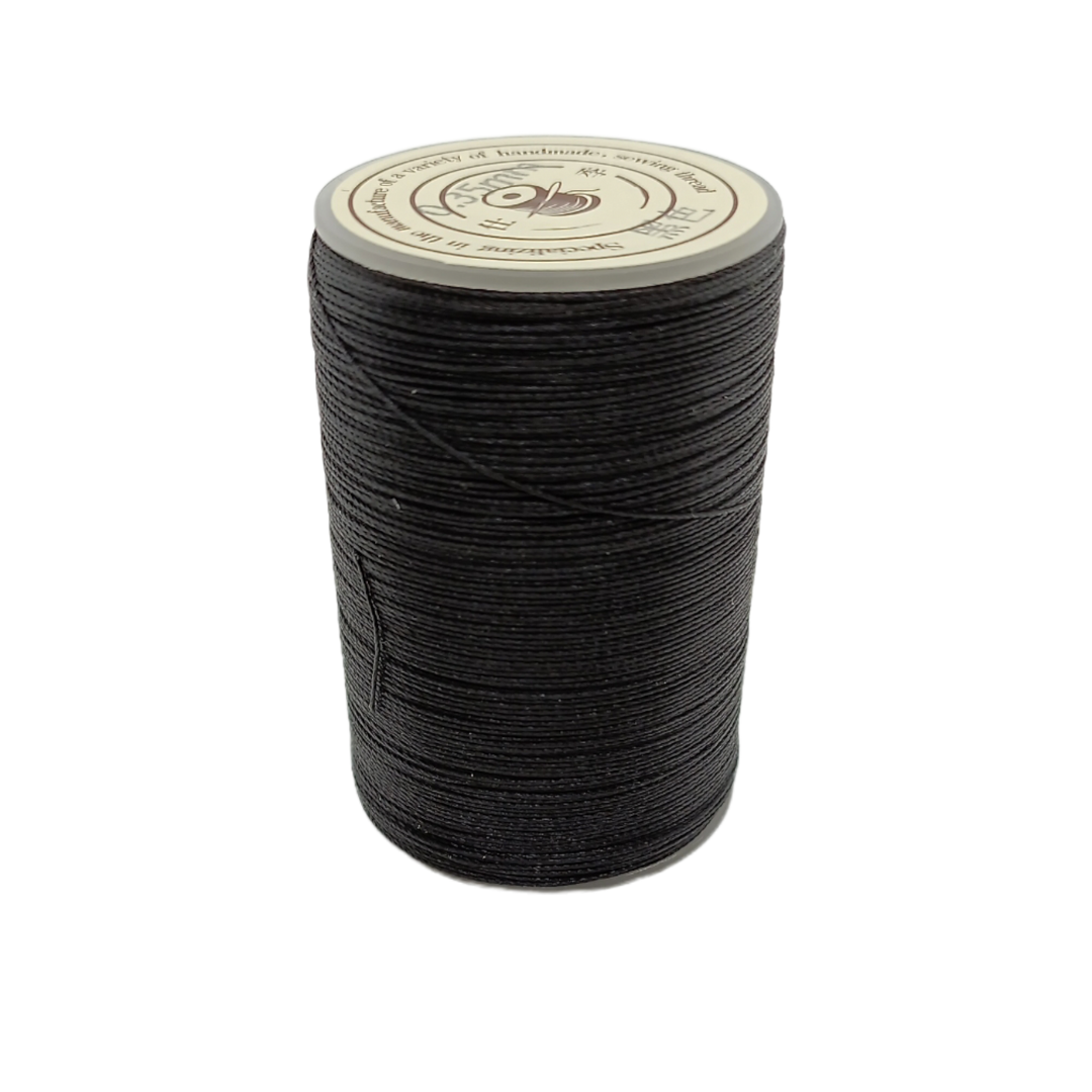 Bobine de fil noir en micro-macramé - 0.35 mm