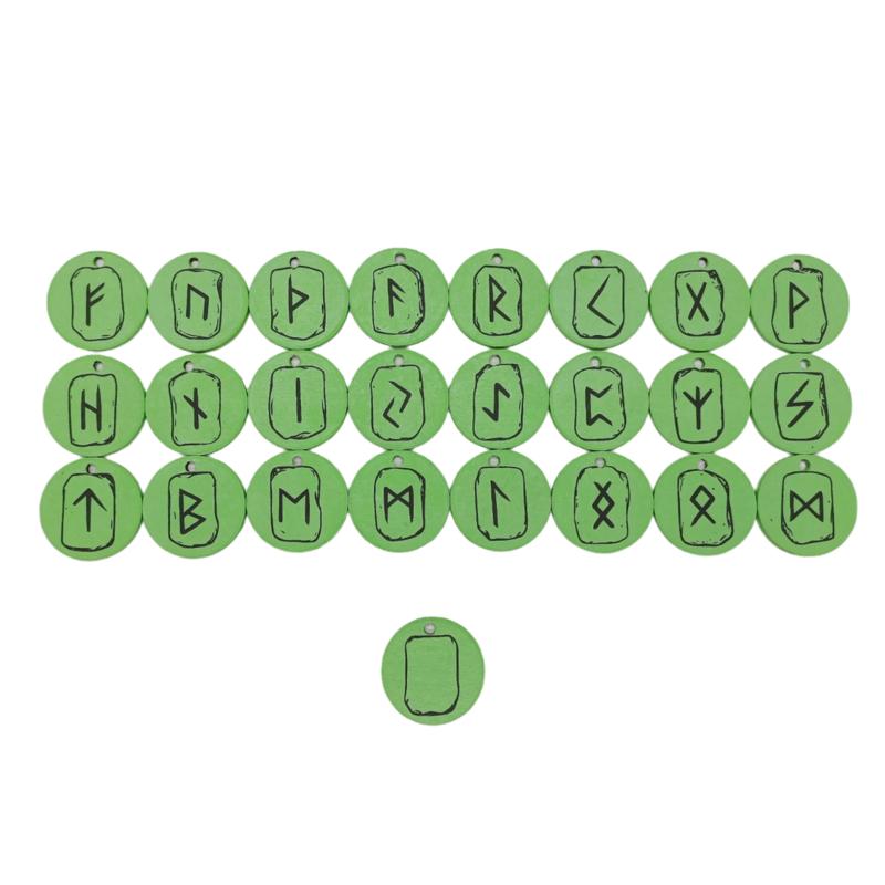 Set de runes Futhark en bois peint personnalisable - Autocollant