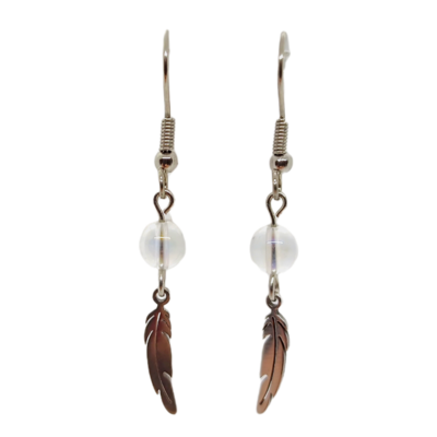 Boucles d&#39;oreilles - Angel aura et plumes