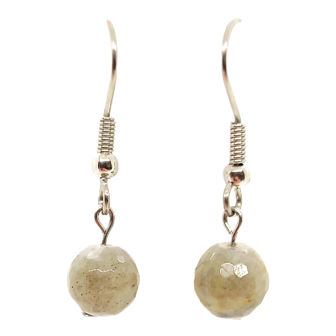 Boucles d&#39;oreilles - Labradorite facettée
