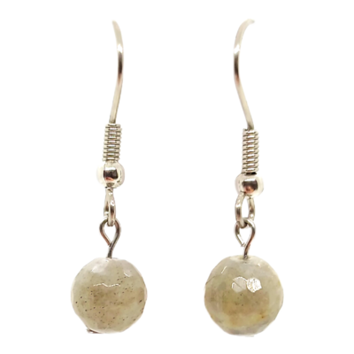 Boucles d&#39;oreilles - Labradorite facettée