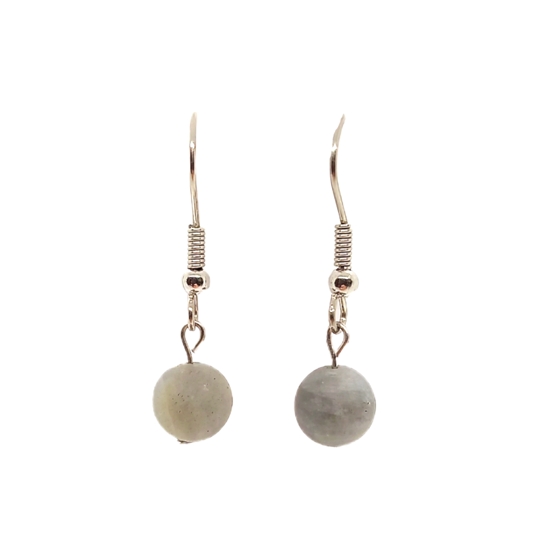 Boucles d&#39;oreilles - Labradorite mate