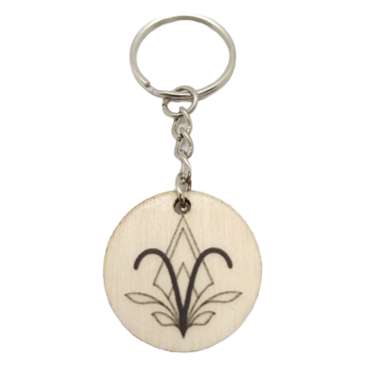 Porte-clés en bois verni - Astro Bélier