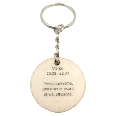 Porte-clés en bois verni - Astro Vierge