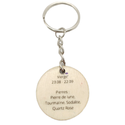 Porte-clés en bois verni - Astro Vierge