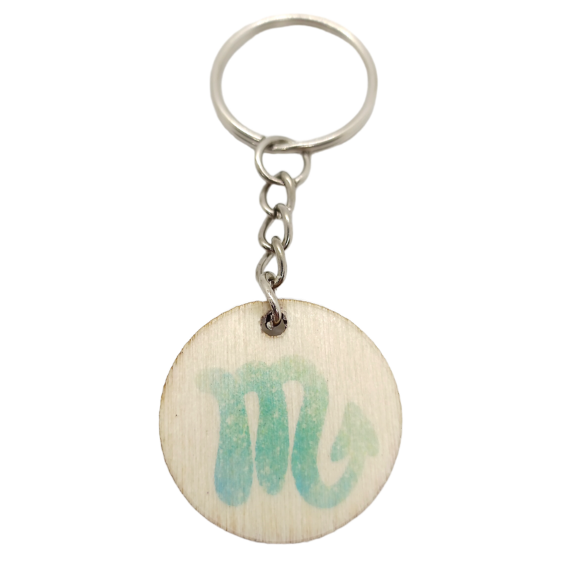 Porte-clés en bois verni - Astro Scorpion