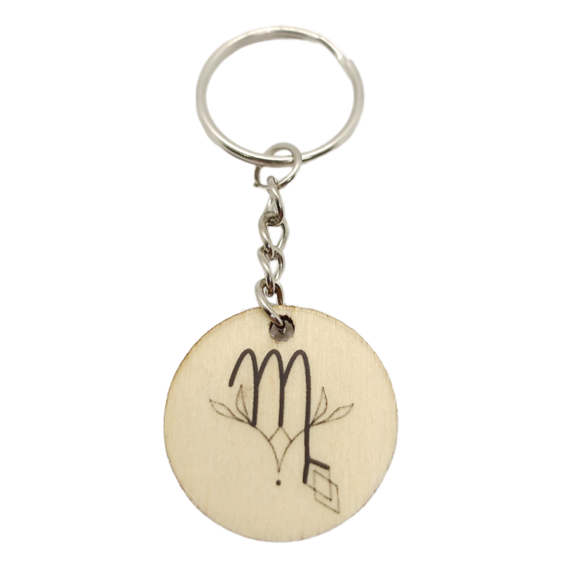 Porte-clés en bois verni - Astro Scorpion