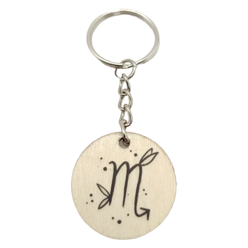 Porte-clés en bois verni - Astro Scorpion