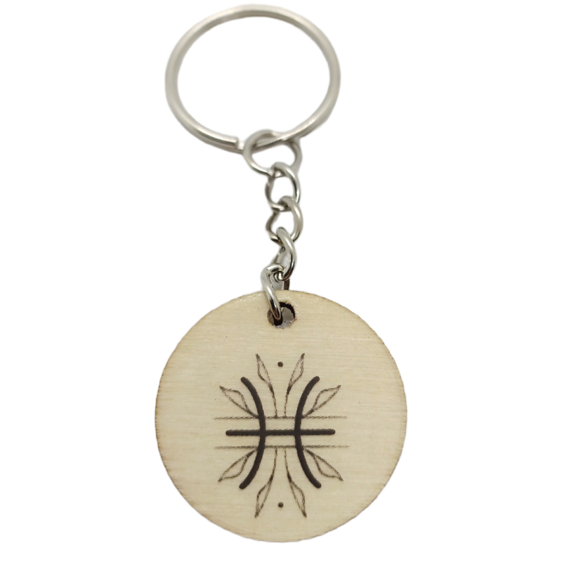 Porte-clés en bois verni - Astro Poisson
