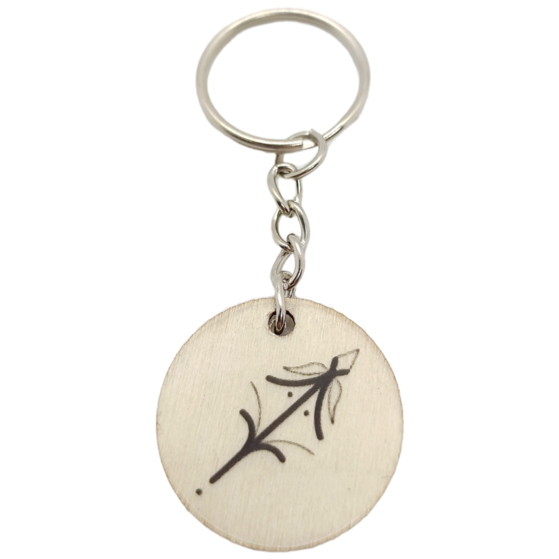 Porte-clés en bois verni - Astro Sagittaire