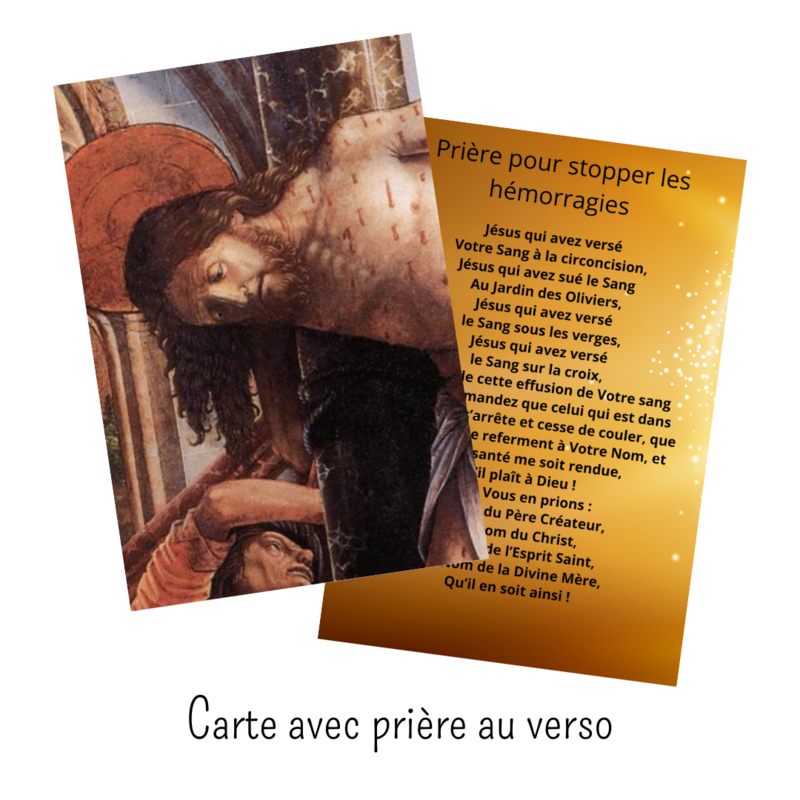 Carte de prière - Jésus pour stopper les Hémorragies