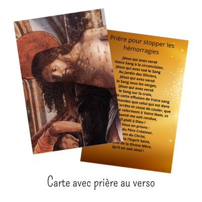 Carte de prière - Jésus pour stopper les Hémorragies