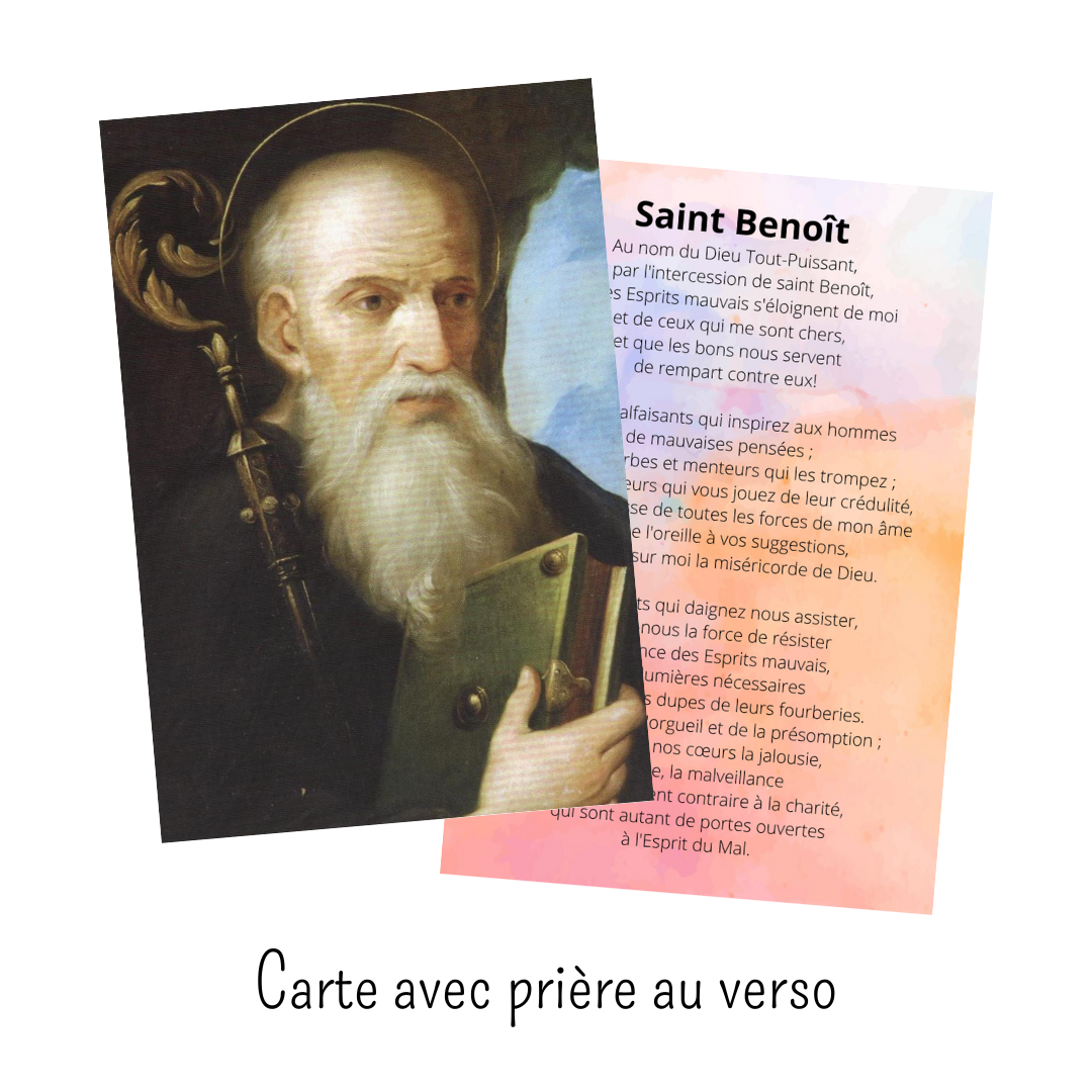 Carte de prière - Saint Benoît pour Exorcisme