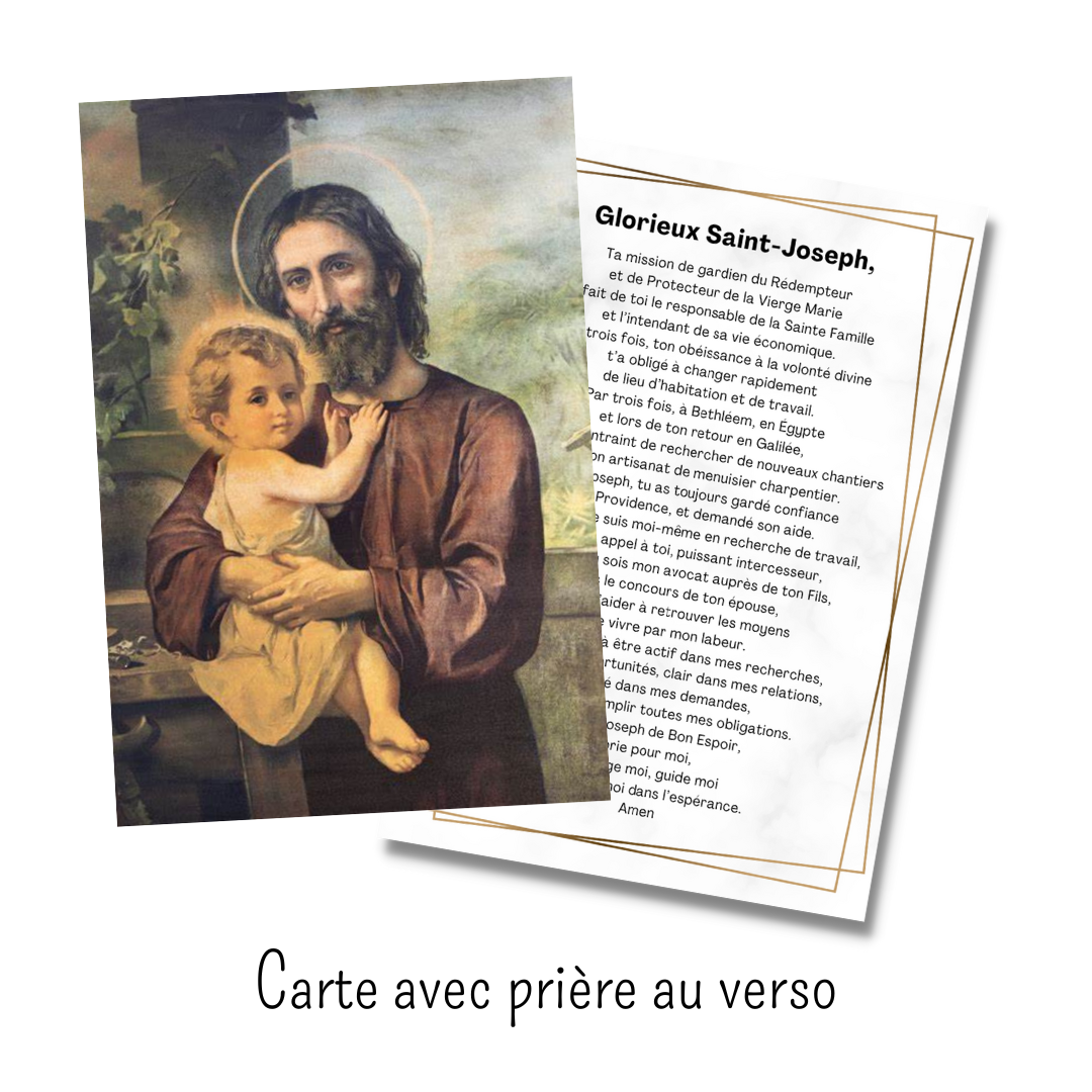 Carte de prière - Glorieux Saint Joseph