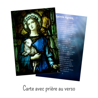 Carte de prière - Sainte Agnès