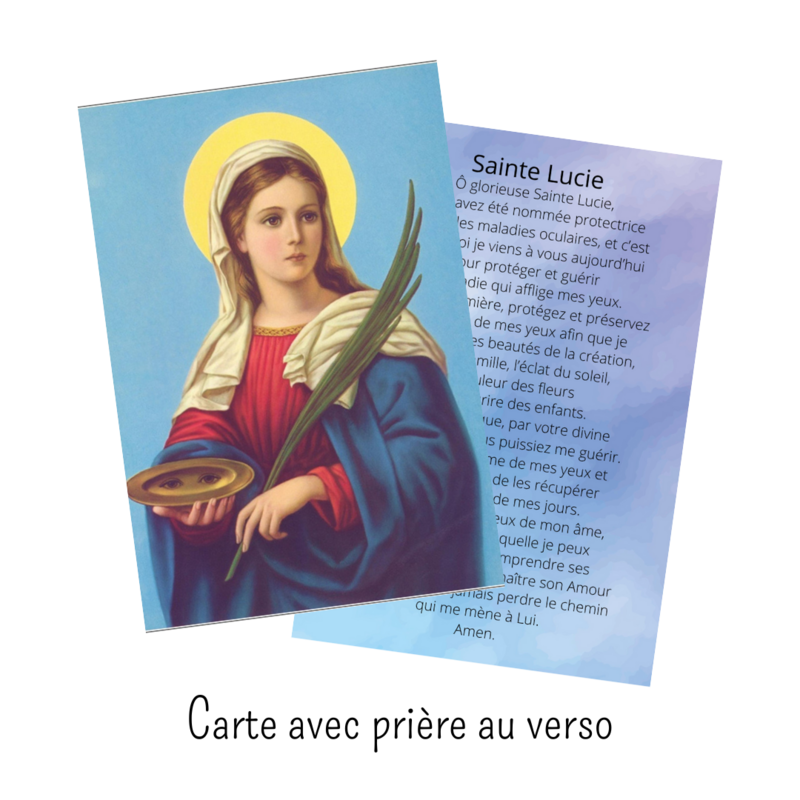 Carte de prière - Sainte Lucie