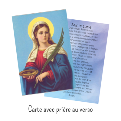 Carte de prière - Sainte Lucie