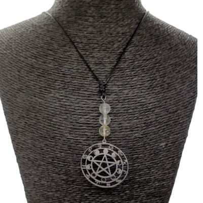 Collier pentacle - citrine - 8 mm