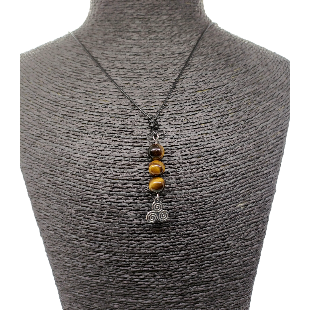 Collier triskel - œil de tigre