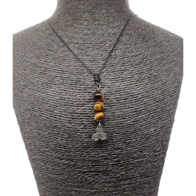 Collier triskel - œil de tigre