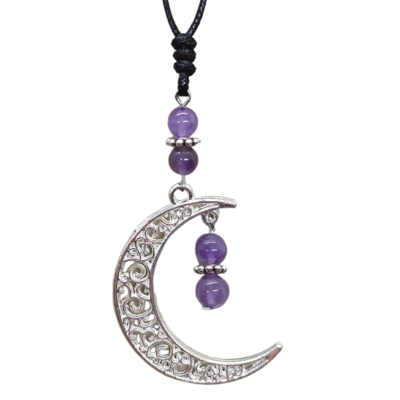 Collier lune - Améthyste 6 mm