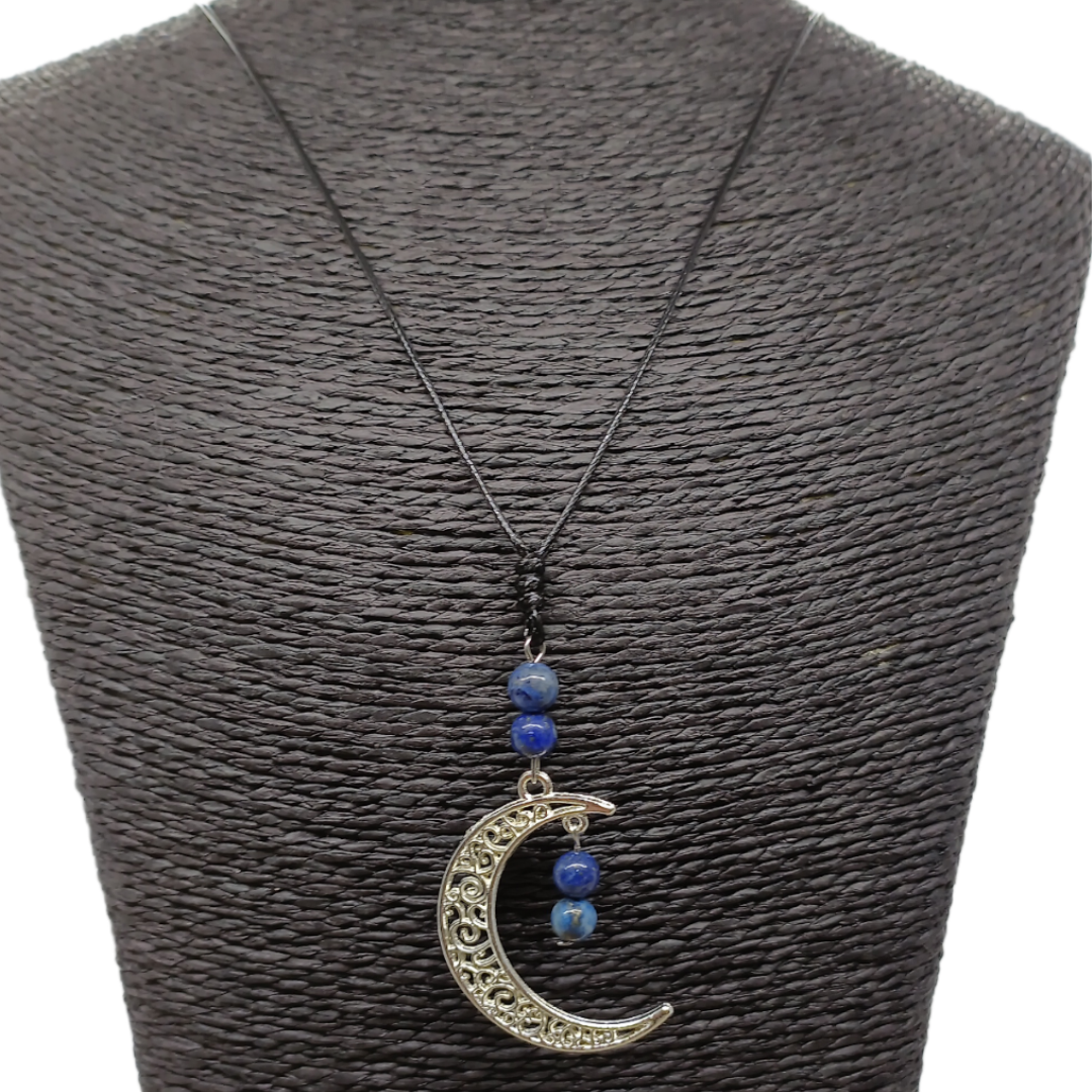 Collier lune - Lapis-lazuli 6 mm