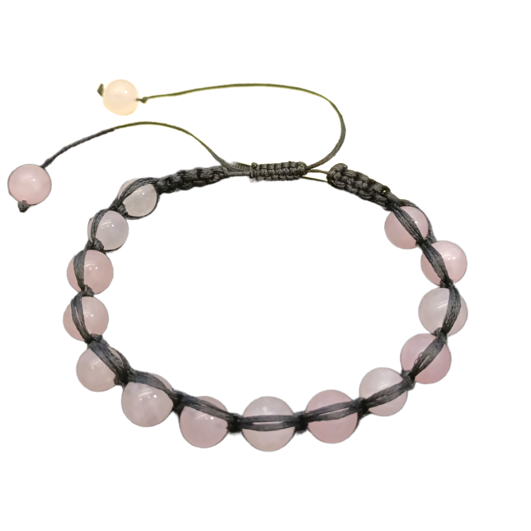 Bracelet en macramé - Quartz rose