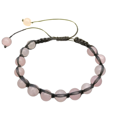 Bracelet en macramé - Quartz rose