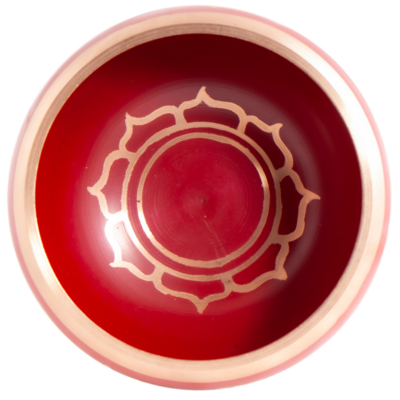 Set de bol chantant avec lotus - Rouge et or