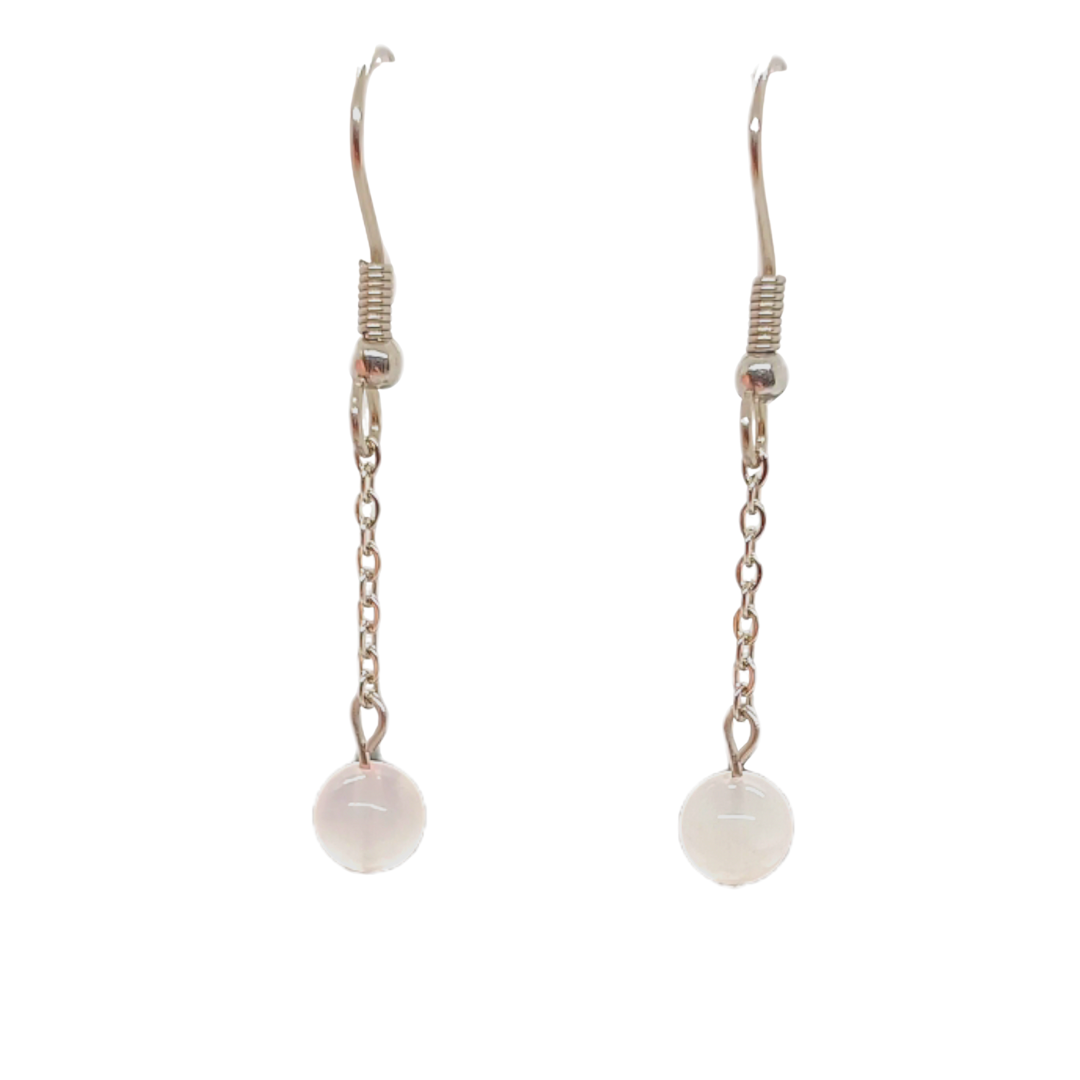 Boucles d&#39;oreilles - Quartz rose